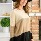 Hudson Color Block Sweater In Natural