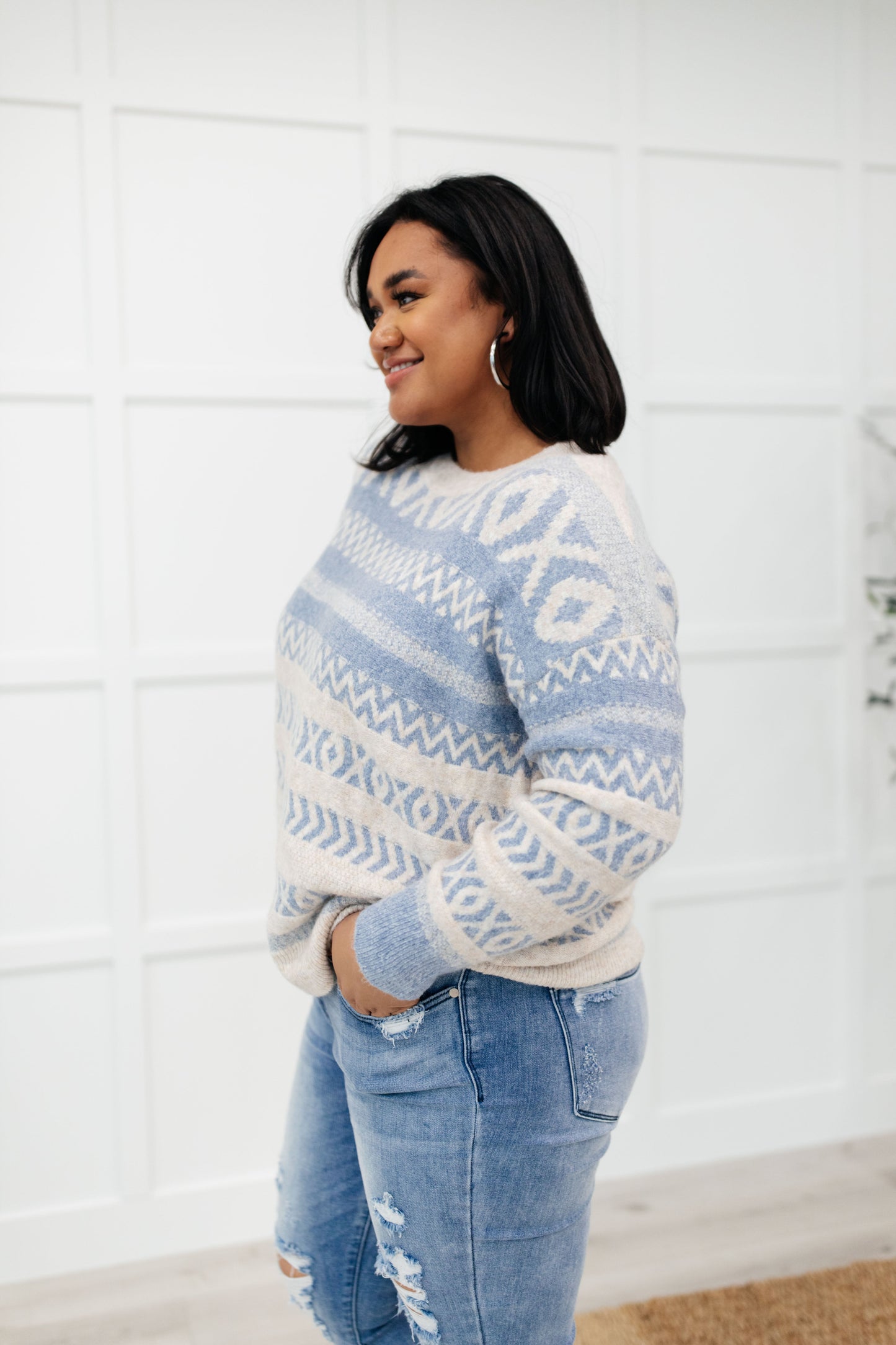 RACK SALE Hugs and Kisses Sweater in Dusty Blue - SMALL