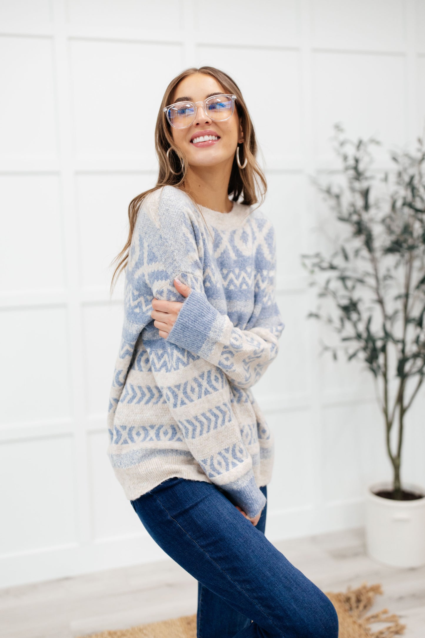 RACK SALE Hugs and Kisses Sweater in Dusty Blue - SMALL