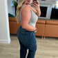 Judy Blue High Rise Distressed Wide Leg Crop Jeans
