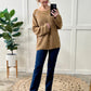Closing In Button Shoulder Soft Sweater In Toffee
