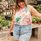 Tropical Rain Sleeveless Top