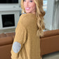 Textured Top with Elbow Patches in Camel