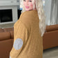Textured Top with Elbow Patches in Camel