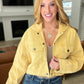 Cropped Hooded Denim Jacket in Mustard