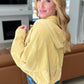 Cropped Hooded Denim Jacket in Mustard