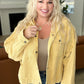 Cropped Hooded Denim Jacket in Mustard