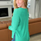 Melange Baby Waffle Long Sleeve Top in Kelly Green