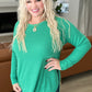 Melange Baby Waffle Long Sleeve Top in Kelly Green