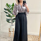 Wide Leg Satin Dress Pants In Black