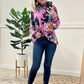 Mock Neck Long Sleeve Floral Top In French Violet 11.20