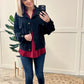 Dolman Sleeve Soft Corduroy Jacket In Mystic Black