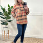 Minky Soft Plaid Shacket In Tan Tartan Check