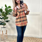 Minky Soft Plaid Shacket In Tan Tartan Check