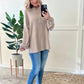 Soft Ribbed Knit Button Front Pullover In Latte