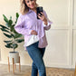 Minky Lined Shacket In Shimmering Violet