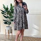 Gabby Front Tiered Long Sleeve Dress In Animal Print 11.24