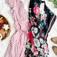 Striped Fit & Flare Dress In Candy Pink