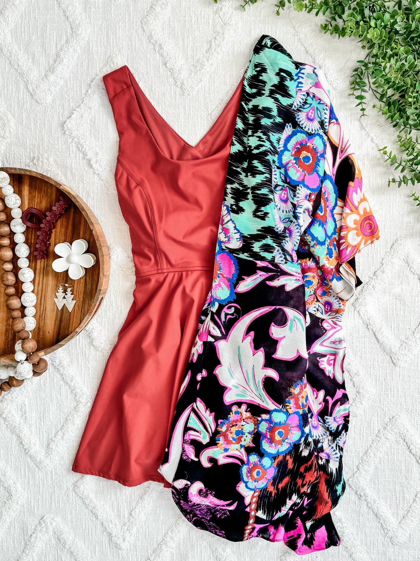 High Support Tennis Dress With Attached Shorts In Sunny Coral