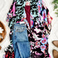 Floral Print Kimono In Electric Multicolor