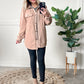 Fleece Shacket With Button Detail In Soft Beige