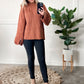Knit Sweater With Zipper Sleeve Detail In Rustic Fall