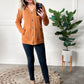 Cable Knit Hooded Cardigan In Burnt Orange