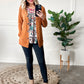 Cable Knit Hooded Cardigan In Burnt Orange