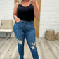 Judy Blue High Rise Button Fly Distressed Boyfriend Jeans