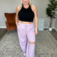 Weekend Hero Wide Leg Sweats in Dusty Lavender