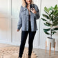 Mineral Wash Button Down Denim Jacket In Muted Navy