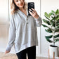 Oversized Hoodie With Kangaroo Pocket In Heathered Grey