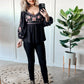 Savanna Jane Embroidered Sweetheart Top In Purple & Pink Florals