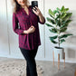 Gabby Front Top With Button Sleeve Detail In Magenta Florals