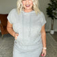 Short Sleeve Hoodie Dress in Heather Grey