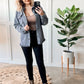 Mineral Wash Button Down Denim Jacket In Muted Navy