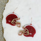 PREORDER: Glitter Football Helmet Dangle Earrings In Two Colors
