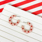 PREORDER: Little Heart Enamel Hoop Earrings in Pink