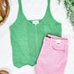 Knit Sleeveless Top In Sea Green