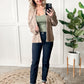 Waffle Knit Button Down Shacket In Hazelnut