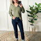 Collared Sweater With Fray Detail In Olive