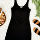 Stretchy Black Dress With Built In Bra In Jet Black