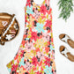 Sleeveless Midi Dress In Colorful Hibiscus Florals