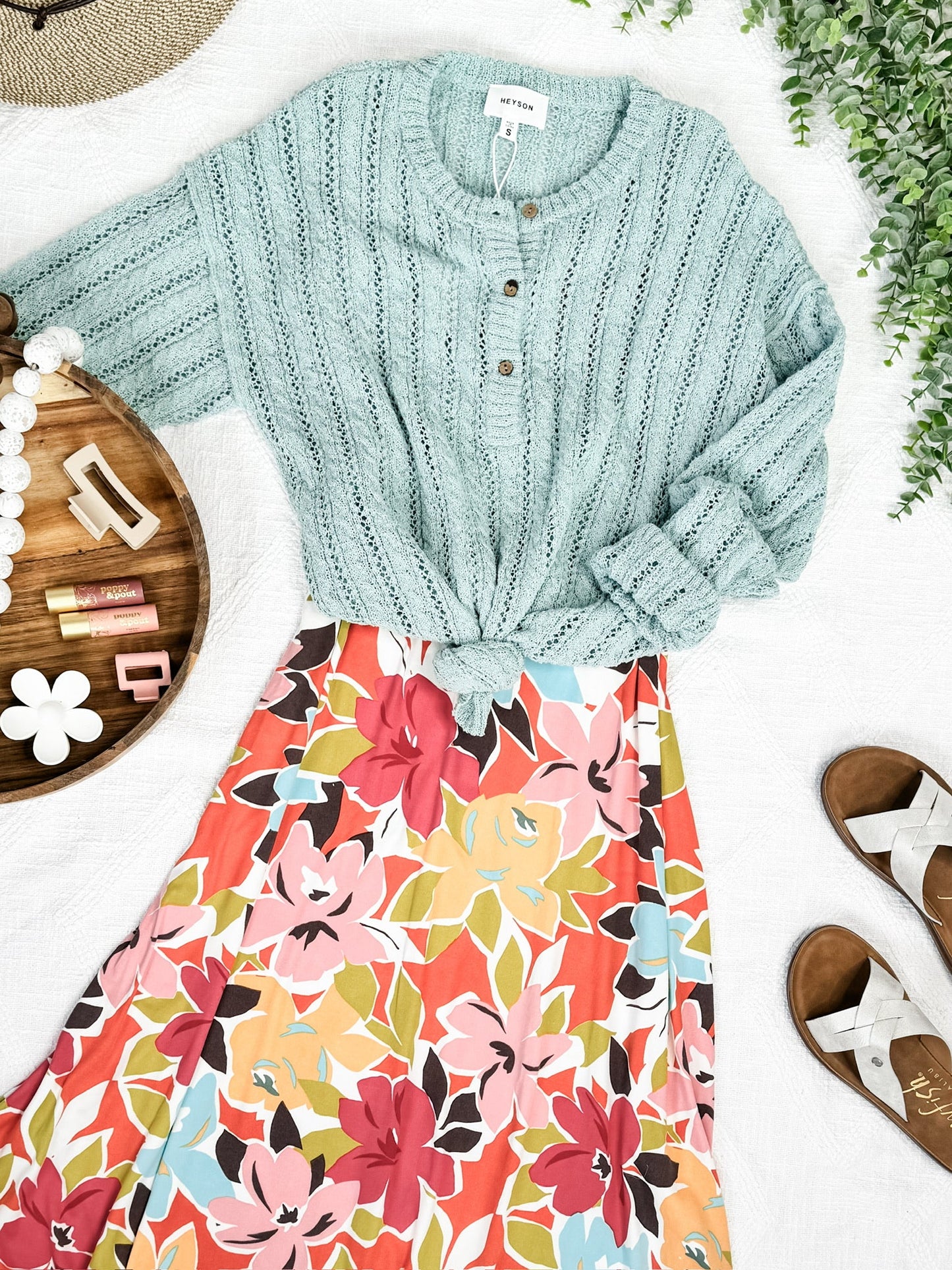 Sleeveless Midi Dress In Colorful Hibiscus Florals