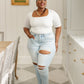 Judy Blue Super Light Destroyed Boyfriend Jeans