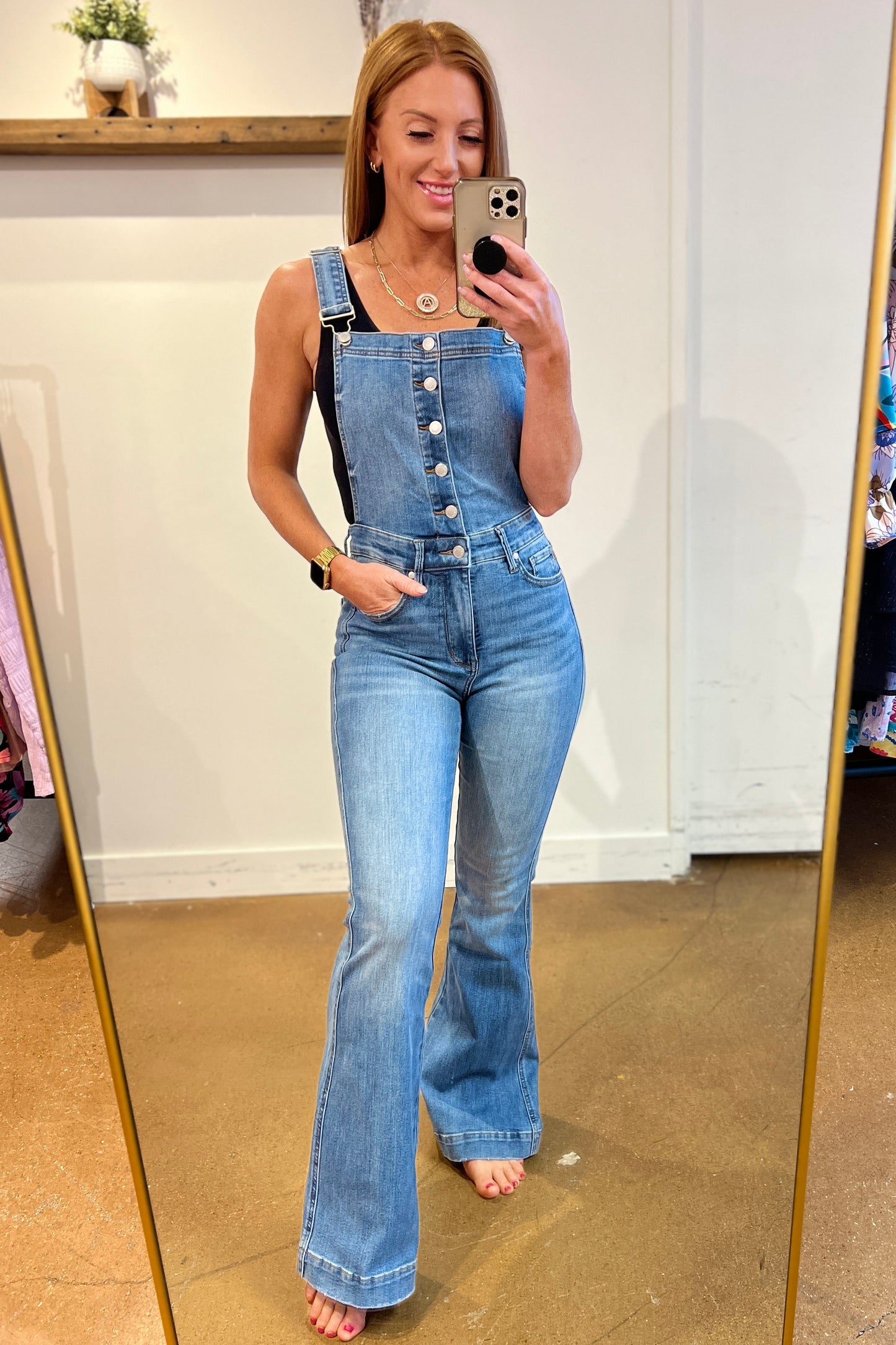 Judy Blue Control Top Retro Flare Overalls