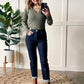 Lace Up Long Sleeve Bodysuit In Olive