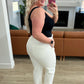 Judy Blue Cuffed Denim Jogger in Ecru White