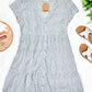 Button Front Dress In Light Aqua Animal Print