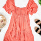 Short Sleeve Dress In Guava